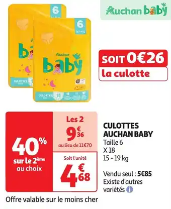 Auchan CULOTTES BABY aanbieding