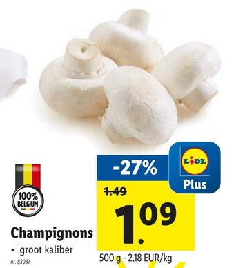 Lidl Champignons aanbieding