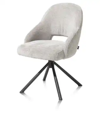 Henders & Hazel Nikolas, Eetkamerstoel - Centrale Poot Draaibaar - Graphite (RAL 7022) - Stof Enzo - Kiezel aanbieding