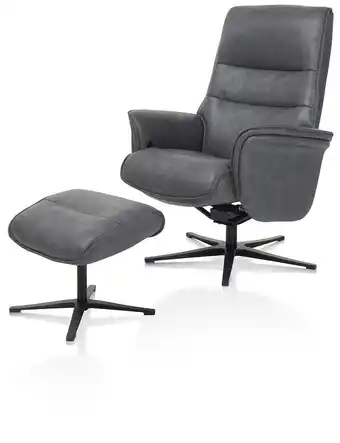 Henders & Hazel Lotis, Relaxfauteuil Met Kip-Systeem + Poef / Hocker - Pala - Antraciet aanbieding