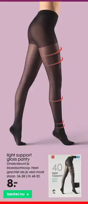 HEMA Light Support Gloss Panty 36-38 t/m 48-52 aanbieding