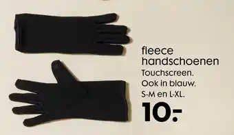 HEMA Fleece Handschoenen S-M En L-XL aanbieding