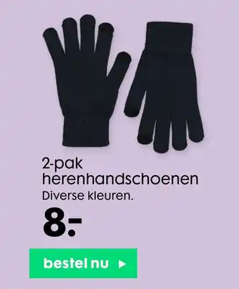 2-Pak Herenhandschoenen Diverse Kleuren
