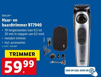 Lidl Braun Haar- en baardtrimmer BT7940 aanbieding