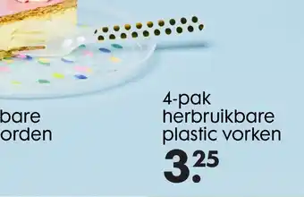 HEMA 4-Pak Herbruikbare Plastic Vorken aanbieding