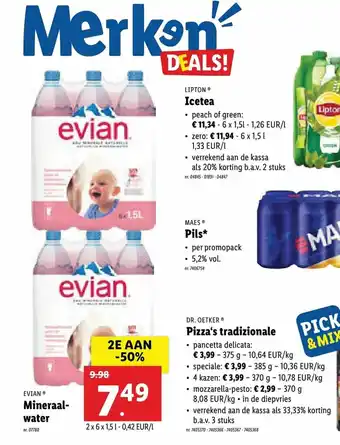 Lidl Lipton Ice Tea 2 x 6 x 1,5 L aanbieding