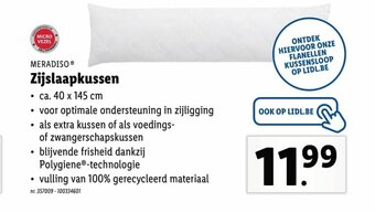 Zijslaapkussen 40 x 145 cm