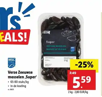 Lidl Verse Zeeuwse Mosselen, Super 2kg aanbieding