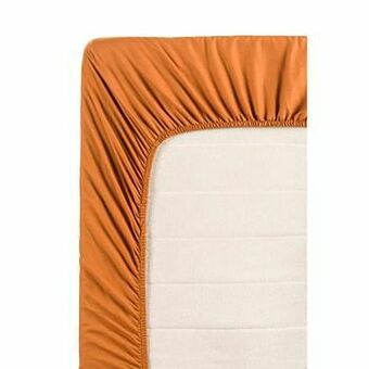 Leen Bakker Ambiante hoeslaken - oranje - 90x200 cm - Leen Bakker aanbieding