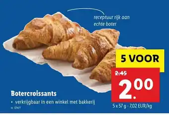 Lidl Botercroissants 5 x 57g 5 voor aanbieding