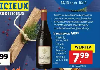 Lidl Vacqueyras AOP 75cl aanbieding