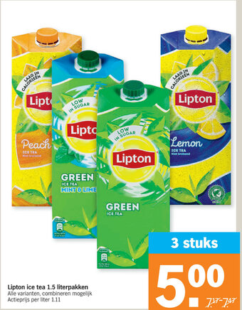 Albert Heijn Lipton ice tea 1.5 literpakken aanbieding
