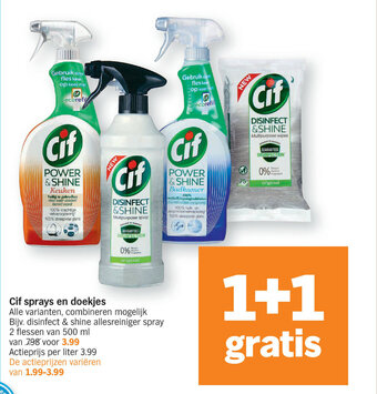 Albert Heijn Cif sprays en doekjes aanbieding
