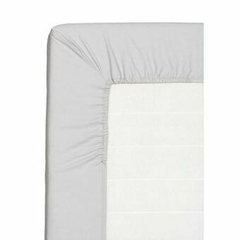 Leen Bakker Hoeslaken topdekmatras - grijs - 90x220 cm - Leen Bakker aanbieding