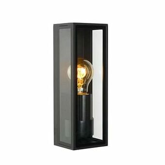 Leen Bakker Lucide wandlamp Dukan - zwart - 9x8,6x25,8 cm - Leen Bakker aanbieding