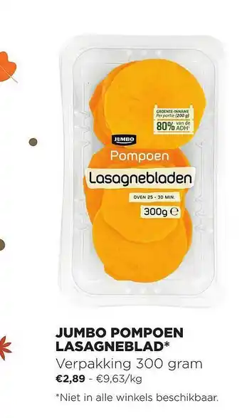 Jumbo Pompoen Lasagneblad