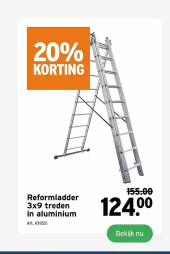 GAMMA Reformladder 3x9 Treden In Aluminium aanbieding
