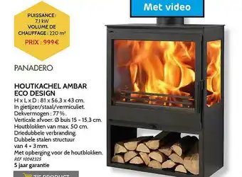 Brico Houtkachel Ambar Eco Design Panadero aanbieding