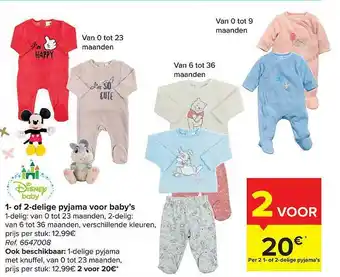 Hyper Carrefour 1- Of 2-delige Pyjama Voor Baby's aanbieding