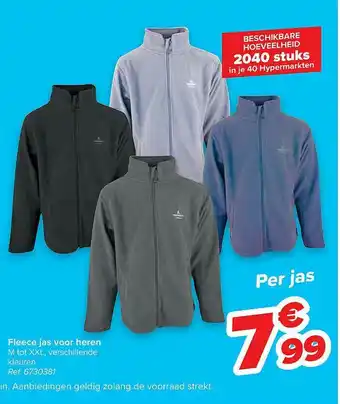 Hyper Carrefour Flecce Jas Voor Heren aanbieding