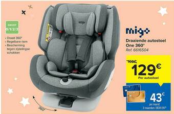 Hyper Carrefour Draaiende Autostoel One 360° aanbieding