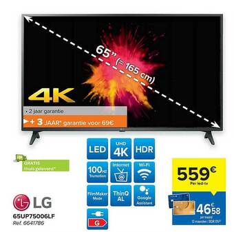 Hyper Carrefour Lg 65up75006lf aanbieding