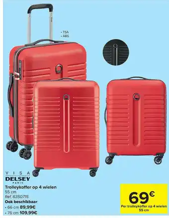 Trolleykoffer Op 4 Wielen Visa Delsey