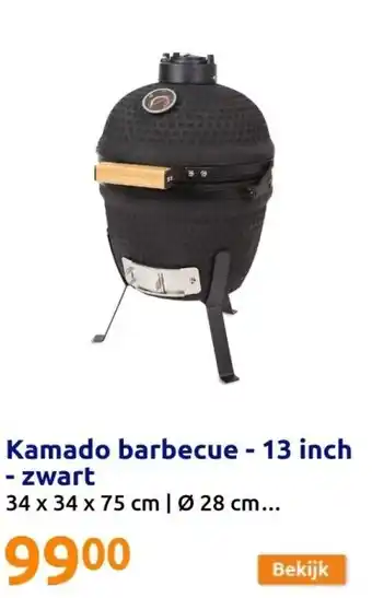 Kamado barbecue - 13 inch - zwart