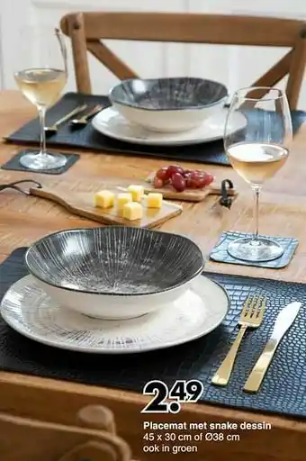 Placemat met snake dessin