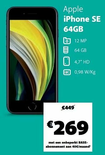 Base Apple iphone se 64gb aanbieding