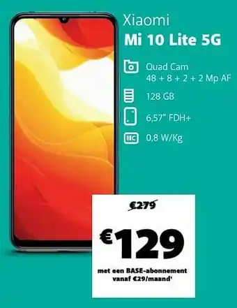 Base Xiaomi mi 10 lite 5g aanbieding