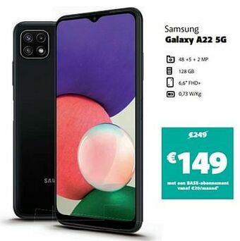 Base Samsung galaxy a22 5g aanbieding