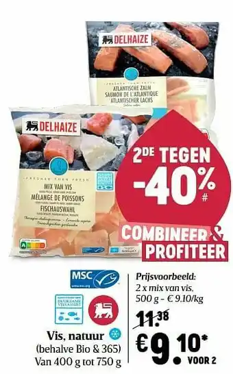 Delhaize Mix van vis aanbieding