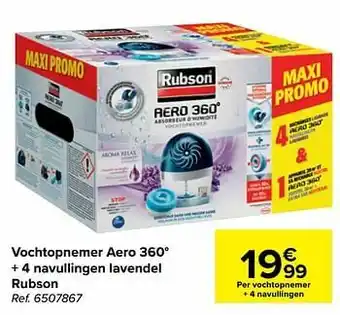 Vochtopnemer aero 360° + 4 navullingen lavendel rubson