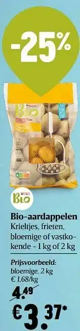 Bio-aardappelen bloemige