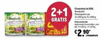 Delhaize Bonduelle doperwtjes + worteltjes zeer fijn aanbieding