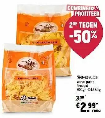 Delhaize Niet-gevulde verse pasta bertagni aanbieding