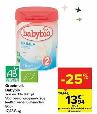 Carrefour Groeimelk 2de leeftijd aanbieding