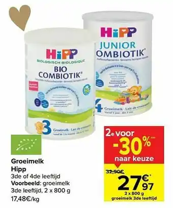 Carrefour Groeimelk 3de leeftijd aanbieding