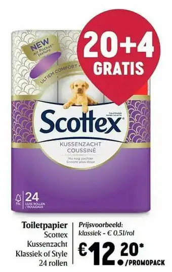 Delhaize Toiletpapier scottex klassiek aanbieding