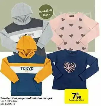 Carrefour Sweater voor jongens of trui voor meisjes aanbieding
