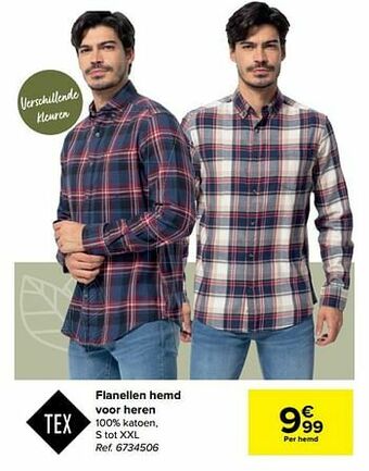 Carrefour Flanellen hemd voor heren aanbieding