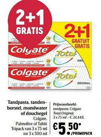 Delhaize Tandpasta colgate total original aanbieding