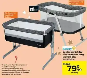 Carrefour Co-sleeper calidoo of opvouwbare wieg morning star aanbieding