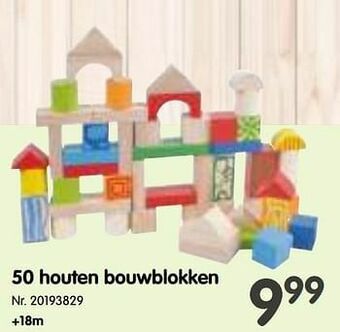 Fun 50 houten bouwblokken aanbieding