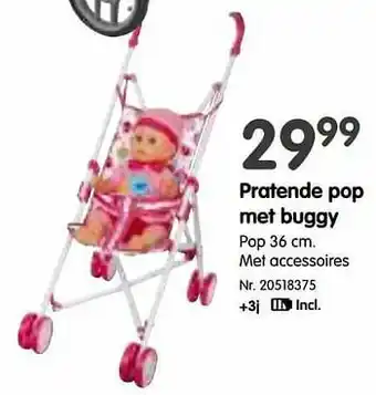 Pratende pop met buggy