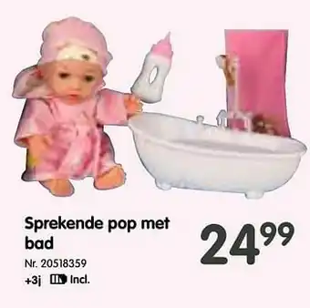Sprekende pop met bad