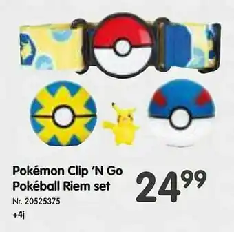 Fun Pokémon clip ‘n go pokéball riem set aanbieding