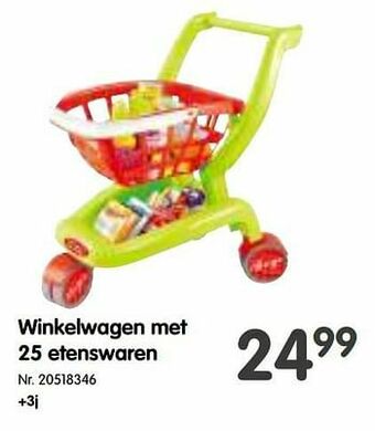 Winkelwagen met 25 etenswaren