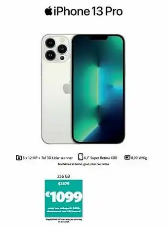 Base Apple iphone 13 pro 256 gb aanbieding